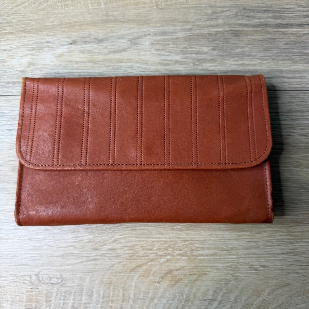 Vintage Princess‎ Gardner Lambskin Trifold Wallet Clutch Kisslock Coin Purse Pen